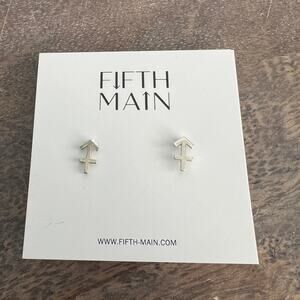 New Fifth and Main Sagittarius horoscope astrological sign silver post earrings